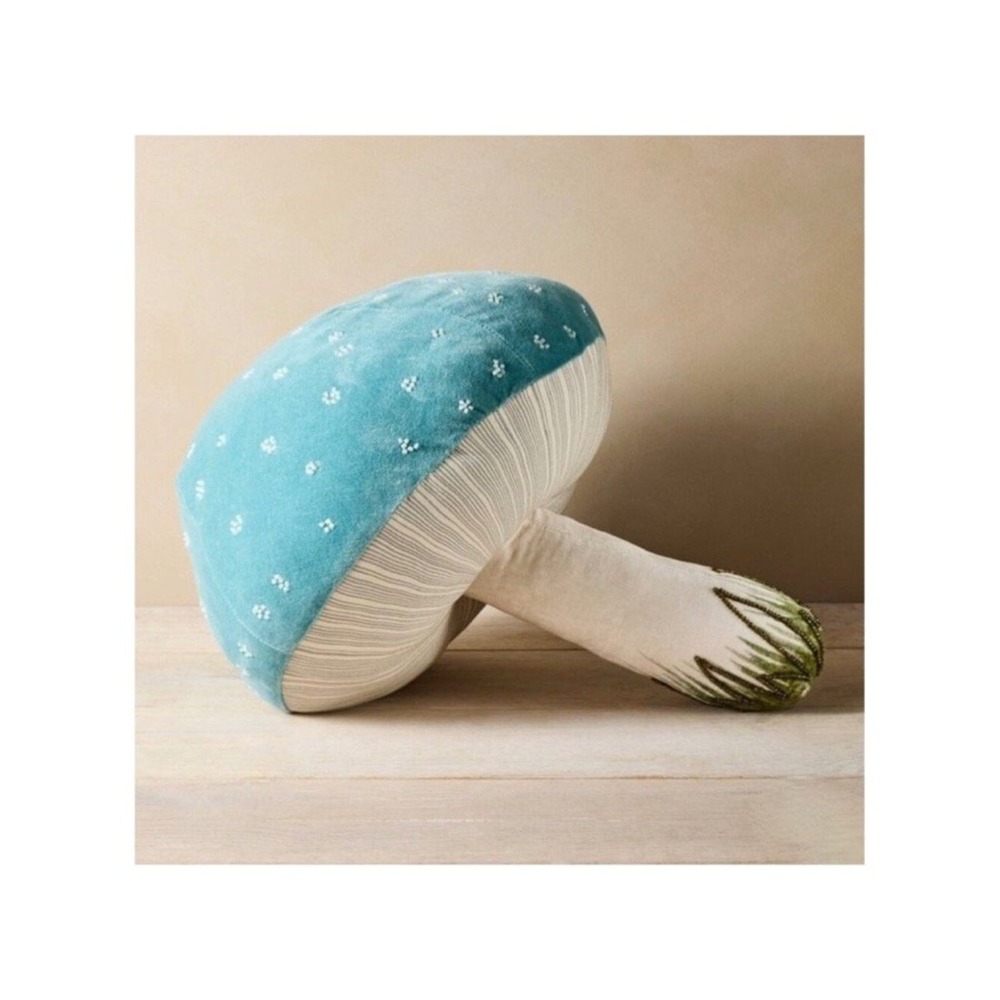 NWT!! JOHN DERIAN for Target Mushroom Shaped Pillow Beaded Accent Pillow Velvet